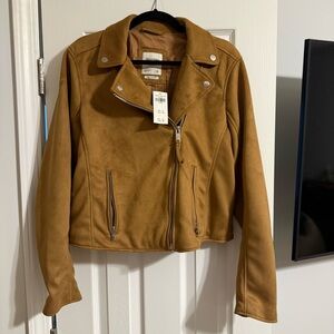 Abercrombie & Fitch Tan Suede Moto Jacket